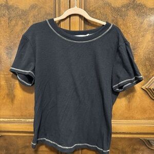 Lush Black Garment with Contrast Stitching